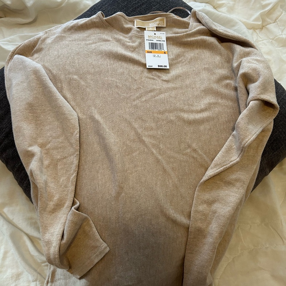 Michael Kors Tan Crewneck Sweater Soft Knit Classic for Women